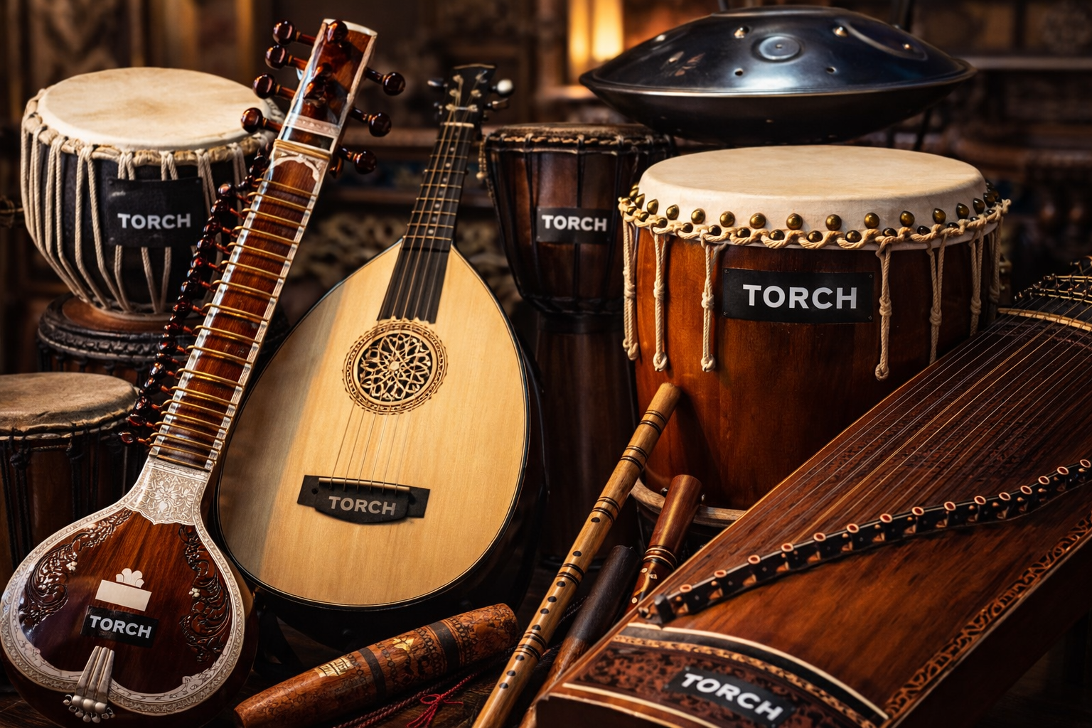 TORCH-branded world-instrument artwork.